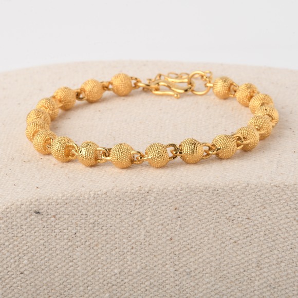 Luxurious 18K Gold-Plated Golden Beads Bracelet - Picture 6 of 7